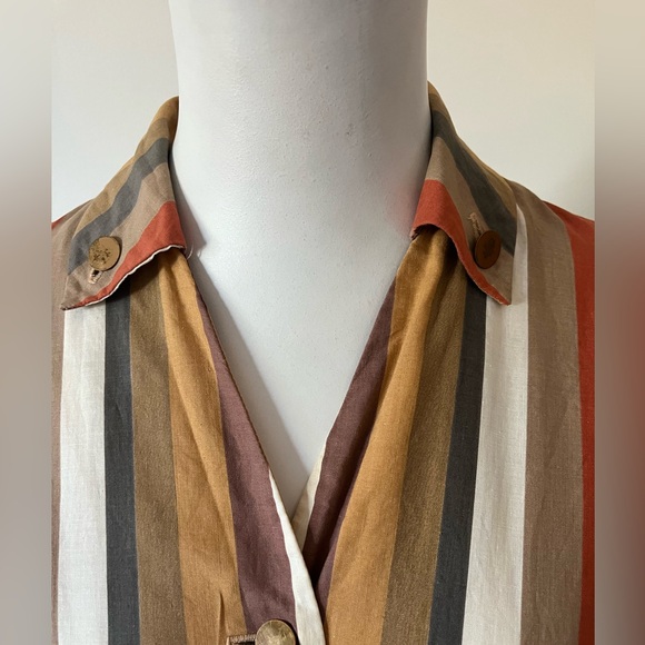 Vintage Carol Craig Striped Multicolor Midi Dress with Belt - Picture 6 of 14